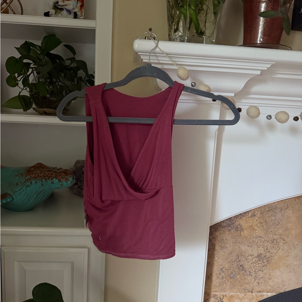 Women's Sleeveless Draped Tank Top - Rosewood